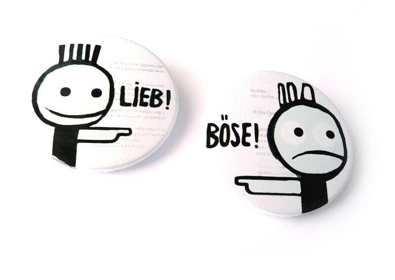 Lieb Böse, 2-Er Set Buttons, Magnete, Flaschenöffner Oder Taschenspiegel Lieb Böse, 2-Er Set Buttons, Magnete, Flaschenöffner Oder Taschenspiegel von KirschbluetenTsunami