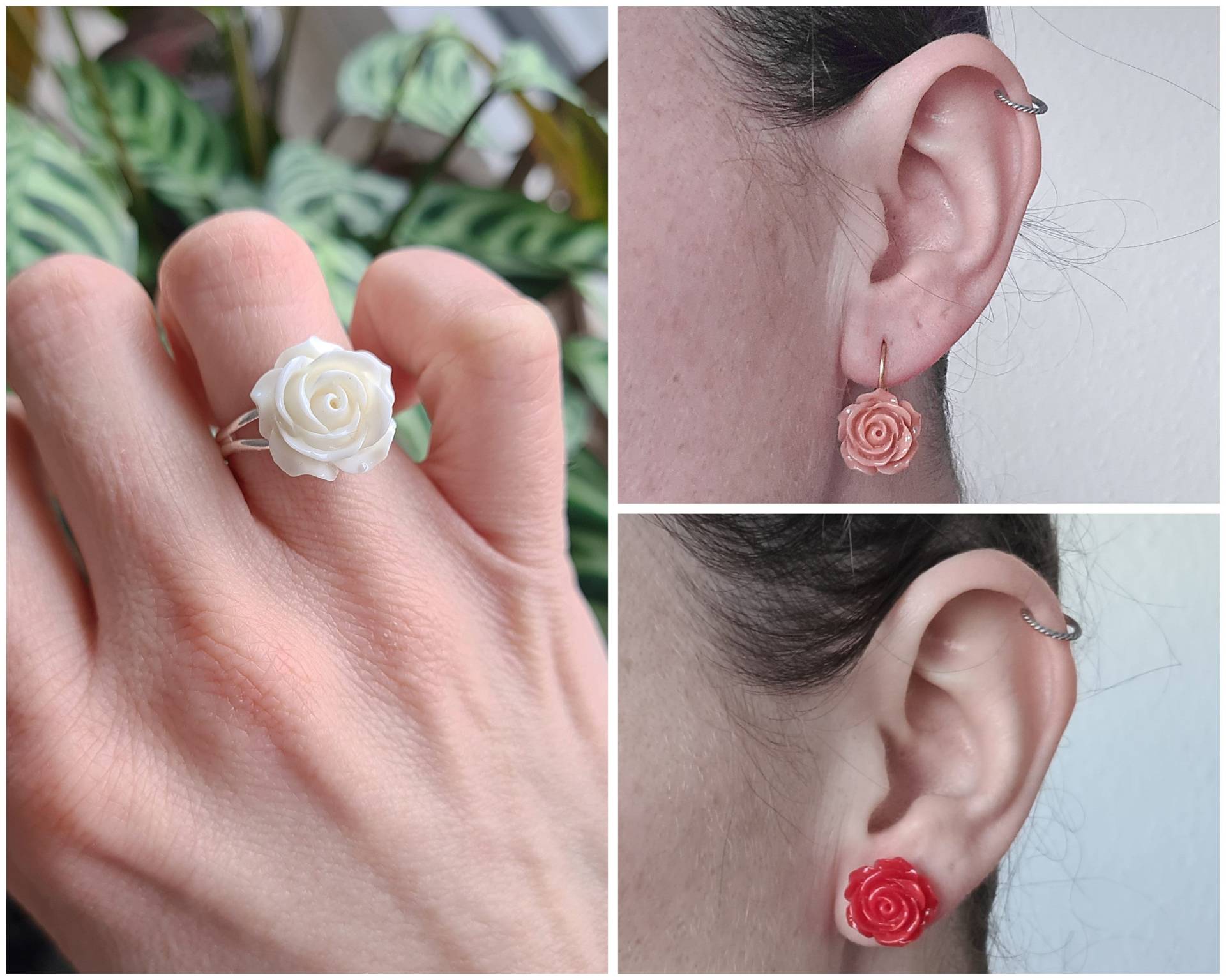 Auswahl Ohrringe Ohrstecker Ring " Rosen Und Dahlien Rot Weiß Türkis Apricot Flieder Creme Braun Grau Schwarz Grün Auswahl Ohrringe Ohrstecker Ring " Rosen Und Dahlien Rot Weiß Türkis Apricot Flieder Creme Braun Grau Schwarz Grün von KirschrotTreasury