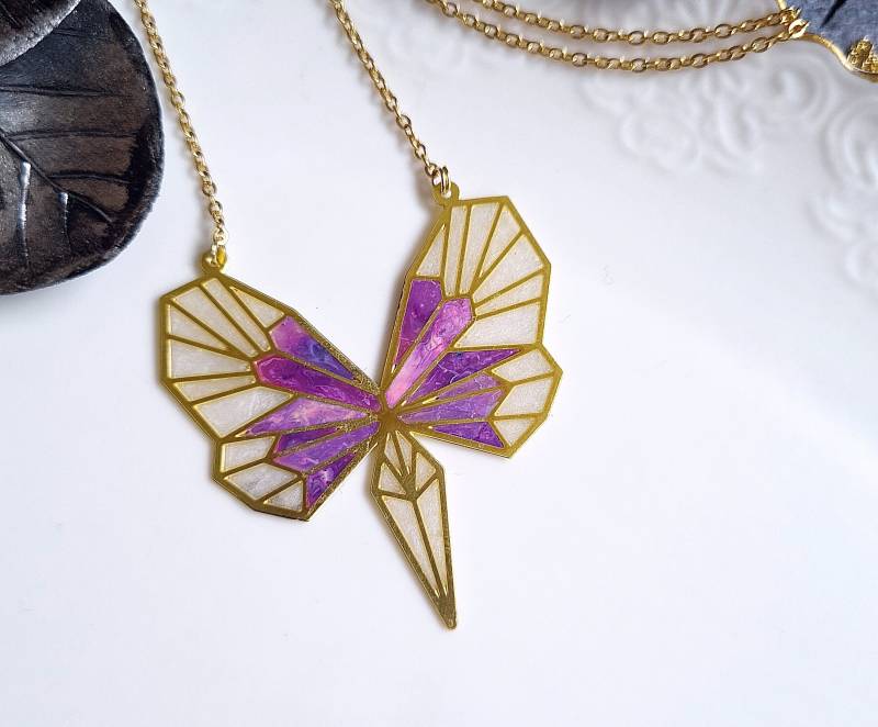 Ready To Ship - Halskette Vergoldet " Feenlicht Weiß Perle Pearl Fuchsia Pink von KirschrotTreasury