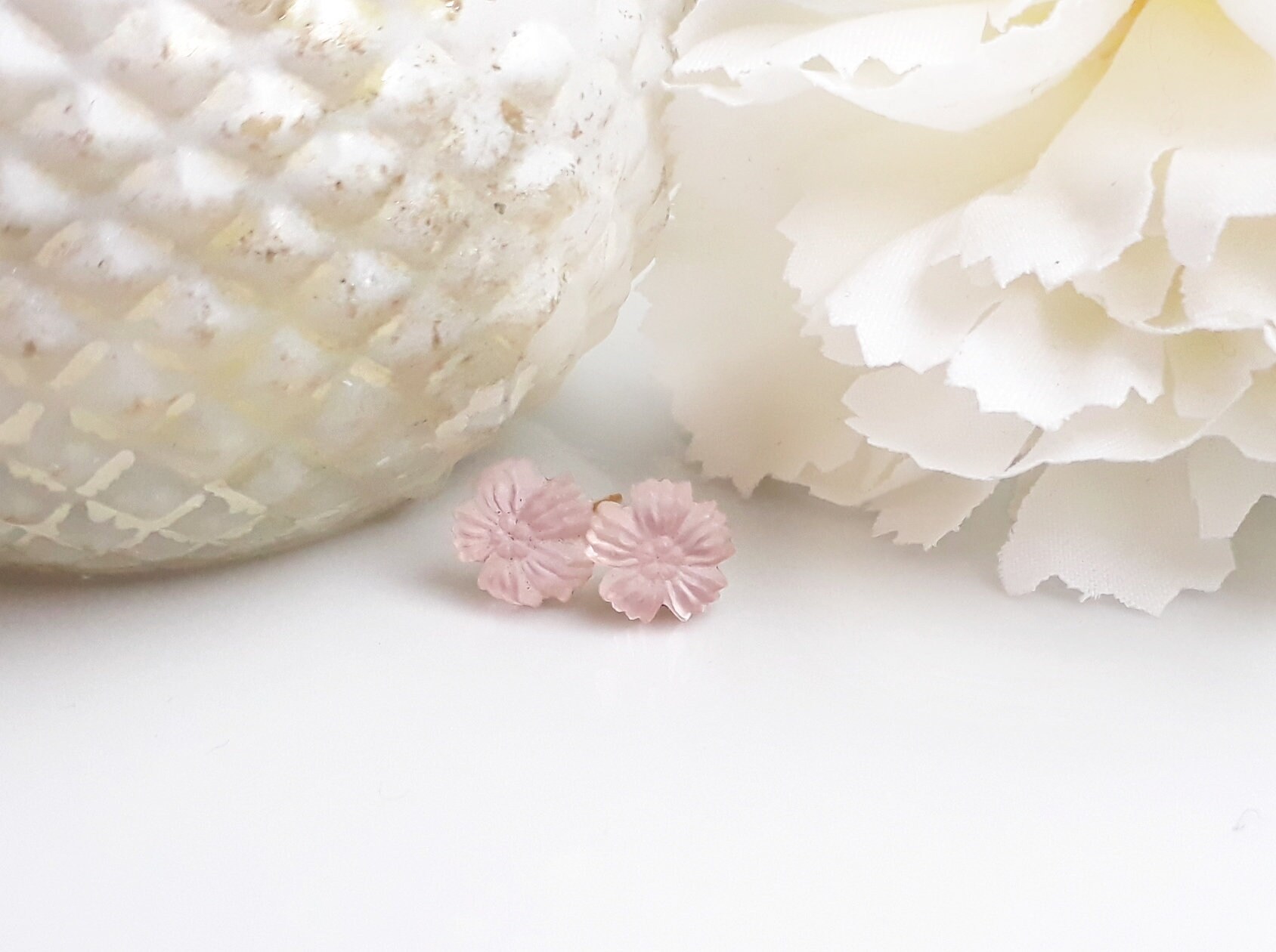 Ready To Ship - Mini Ohrstecker Vergoldet "Kirschblüten" Rosa Hellrosa Pastell Gold Matt Ready To Ship - Mini Ohrstecker Vergoldet "Kirschblüten" Rosa Hellrosa Pastell Gold Matt von KirschrotTreasury