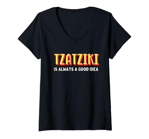 Damen Tzatziki ist immer eine gute Idee T-Shirt mit V-Ausschnitt Damen Tzatziki ist immer eine gute Idee T-Shirt mit V-Ausschnitt von Kirzateez