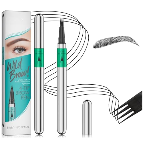 Magic Microblading, Augenbrauenstift, Augenbrauenstift, 2-in-1, doppelseitig, präziser wasserdichter Augenbrauenstift, 2 Spitzen, präzise wasserdicht, mit einem Mikro-Gabelspitzen-Applikator von Kis'Degas