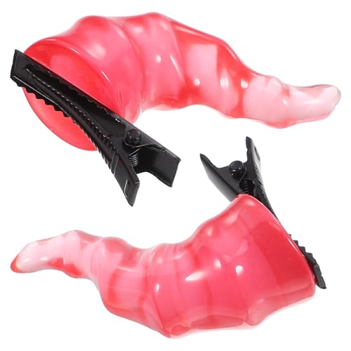 Kisangel 1 Paar Teufelshorn Haarnadel dekorativ Cosplay funkeln Form Haarzubehör Haarspangen aus Teufelshorn Haarbarrettes Haarspangen für Frauen Haarklammer Haarspange aus Horn Harz rot von Kisangel