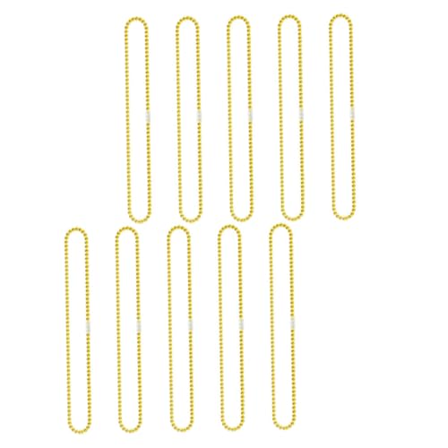 Kisangel 10 Stück Kunststoff Perlenketten Karneval Halsketten Goldfarbene Runde Perlen Leichte Faschingskette für Damen Herren Partydekoration Mardi Gras Zubehör Kisangel 10 Stück Kunststoff Perlenketten Karneval Halsketten Goldfarbene Runde Perlen Leichte Faschingskette für Damen Herren Partydekoration Mardi Gras Zubehör von Kisangel