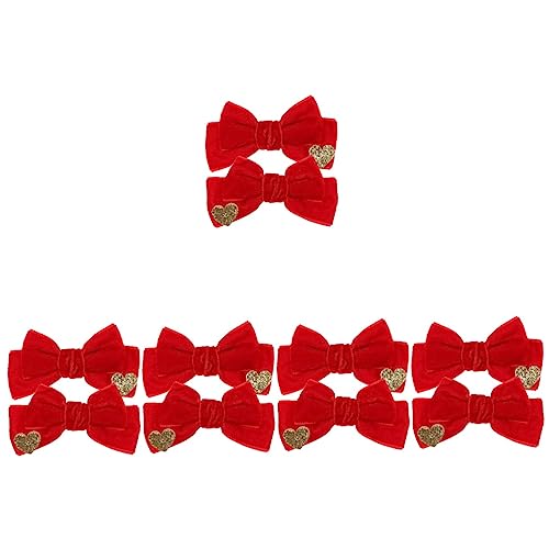 Kisangel 10 Stk Haarspange Aus Samt Haarspange Mit Roter Schleife Mädchen Haarschleifen Chiffon-haarschleife Schleifen Haarspangen Schleife Haarschmuck Kleinkind Schmücken Herbst Und Winter von Kisangel