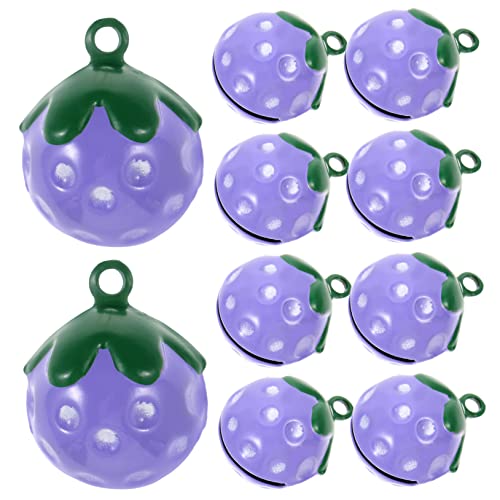 Kisangel 10 Stück Teiliges Erdbeerförmiges Haustier Glöckchen Schmuckanhänger Langlebige Metallanhänger für Halsband Armband und DIY Schmuckherstellung Süße Pet Collar Charms Zubehör von Kisangel