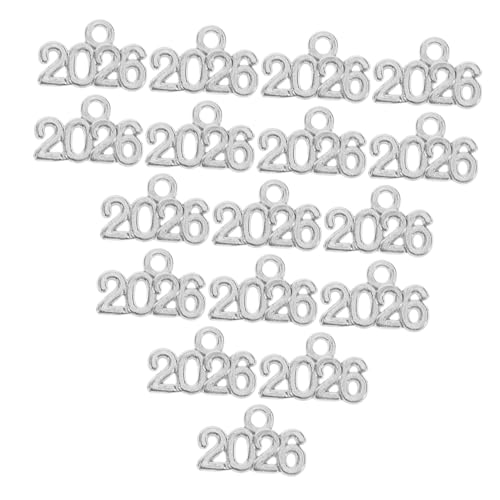 Kisangel 100 Stück Schlüsselanhänger aus Legierung schlüsselanhänger basteln handgemachte Schlüsselanhänger aus Zinklegierung Jahr Charms aus Legierung kleine Reize Silver von Kisangel