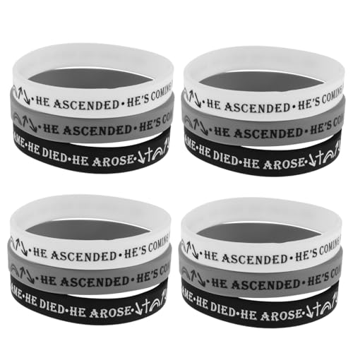 Kisangel 12 Motivierende Silikonarmbänder – Inspirierende Bibelarmbänder Auf Glauben Basierende Bibelarmbänder Für Männer Und Frauen Für Arbeit Studium Und Spiritualität von Kisangel