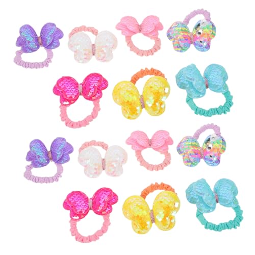 Kisangel 14 Stück Teiliges Haargummi für Mädchen Glitzernde Schleifen-haarbänder in Lebendigen Farben Weiche Elastische Haargummis für Junge Mädchen und Kleinkinder Schonend für von Kisangel