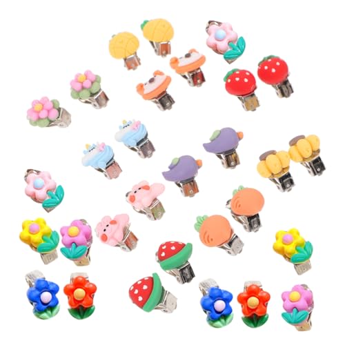 Kisangel 15 Paare Clip Ohrringe für Mädchen Schmerzfreie Bunte Blumen Ohrclips Leicht Ausziehbar Bequeme Schmuck Designs für Alltag und Party von Kisangel
