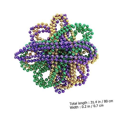 Kisangel 15 Stück Teiliges Mardi Gras Perlenketten Bunt Leichte Beaded Necklaces für Karneval Fasching Kostümparty Farbenfrohe Halsketten Gelb Grün Sicher und Auffällig von Kisangel