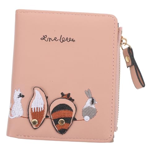 Kisangel 1Stk Brieftasche mit Critter-Print Geldbörse ästhetisches Portemonnaie Kartenetui aus Leder für Damen Schwarze Handtasche rosa Handtasche Münzfach Kreditnehmerin für Frauen Bote von Kisangel