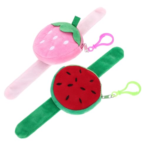 Kisangel 2 Stck Obst Slap Armbänder für Weiche Baumwollfüllung Sichere Erdbeer und Wassermelonen Designs Lustiges und Modisches Accessoire für Mädchen bei Partys und Festivals von Kisangel