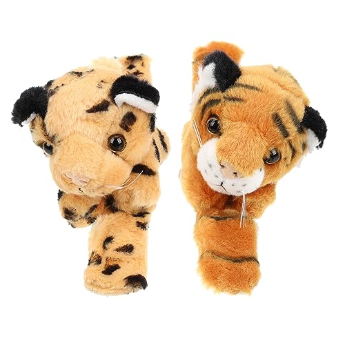 Kisangel 2 Stück Animal Slap Armband Kinderarmbänder Kinderspielzeug Animal-Slap-Armbänder Schlagarmband Schlagband Plüsch-Tier-Slap-Armband Slap Armbänder PP Baumwolle Gelb von Kisangel