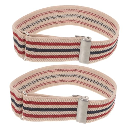 Kisangel 2 Stück Elastische Herren Armbänder Breit Gestreift Baumwoll Mix Verstellbar Ärmelhalter für Business Büro Bar Personal Langlebig Wiederverwendbar Komfortabel Stilvoll von Kisangel