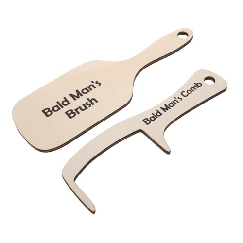 Kisangel 2stücke Lustiger Holzkamm Für Zahnlose Kopfhautkamm Für Glatzköpfige Bürste Für Männer Mit Haarausfall Stylingkamm Aus Holz Geschenkidee Für Männer Mit Glatze von Kisangel