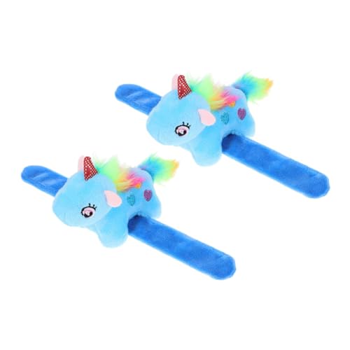 Kisangel 2 Stück Plüsch Einhorn Schlagarmbänder Tierförmige Handgelenkspielzeuge für Kindergeburtstage und Partys Weiche und Sichere Snapping Armbänder aus Hochwertigem Material von Kisangel