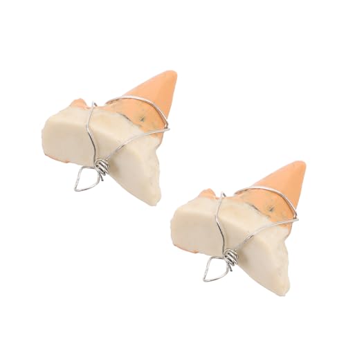 Kisangel 2 Stück Realistischer Haifischzahn Anhänger Silberfarbener Surfer Schmuck Langlebig und Farbbeständig für Familie Freunde Partner Outdoor Rafting Segeln Accessoire von Kisangel