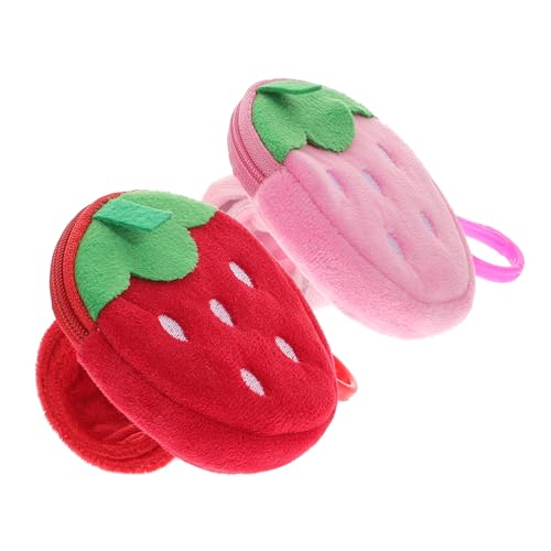 Kisangel 2 Stück Slap Armbänder mit Plüsch Erdbeer Weiches Bequemes Schnapparmband als Party Gastgeschenk für Mädchen und Erwachsene von Kisangel