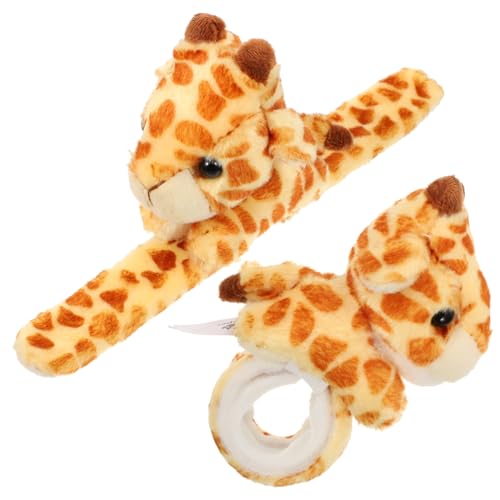 Kisangel 2 Stück Teiliges Plüsch Giraffen Slap Wristband Niedliches Stofftier Armband mit Tierischem Design Robustes Schnapparmband für Einfach Anzulegen für Kinderfest von Kisangel
