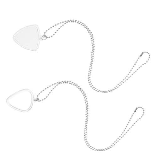 Kisangel 2 Stück Teiliges Transparentes Gitarrenplektrum-etui Set Leichter Halter mit Langer Kette Praktisches Zubehör für Musiker Komfortabel Tragbares Pick-Organizer Schmuckstück von Kisangel