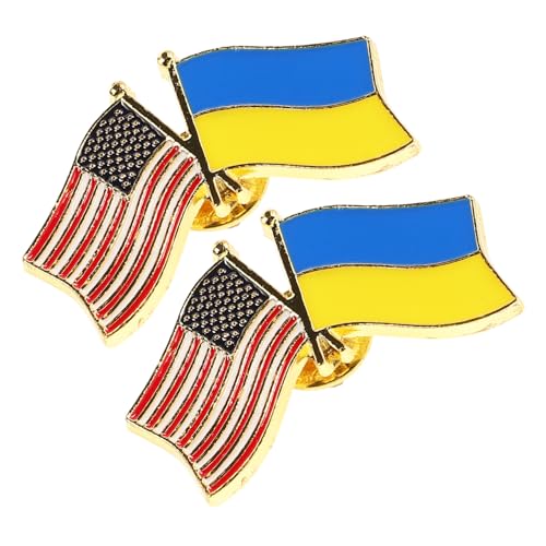 Kisangel 2 Stück Ukrainische Flaggen Anstecknadeln Legierung Handgefertigte Robuste Broschen für Sportevents und Partys Stilvolles Souvenir Accessoire von Kisangel