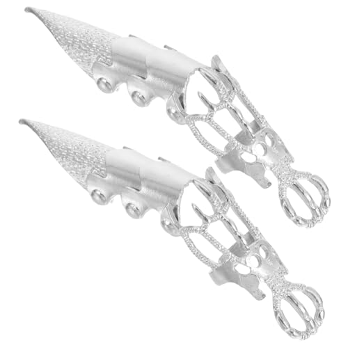 Kisangel 2 Stück Vintage Punk Full Finger Ring Herren Stil Metallring Flexibel Modisch Festival Schmuck von Kisangel