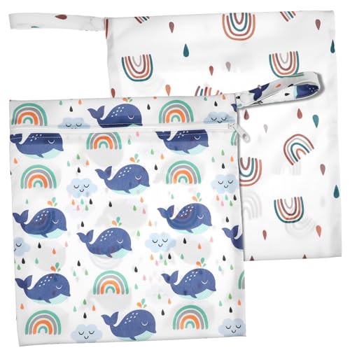 Kisangel 2stücke Nassbeutel Wickeltasche Cartoon Reißverschluss Stilltasche Kindertagesstätten Tasche Organisation Beutel Für Babysachen von Kisangel