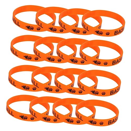 Kisangel 20 Stück Basketball Silikonarmbänder Bedruckte Wrist Straps für Partys Geburtstagsfeiern und Themenveranstaltungen Unisex Auffällige Farben und Muster Bequem von Kisangel