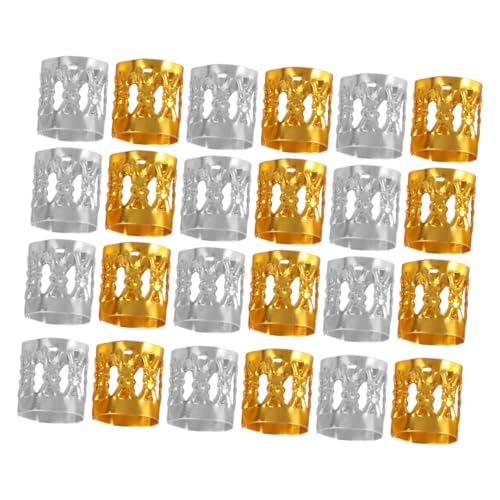 Kisangel 200 Stück Teiliges Dreadlocks Haar aus Leichtem Metall Filigrane Flechtperlen in Gold und Silber Dekorative Haarringe für Frauen und Männer Modischer Haarschmuck für Zöpfe und von Kisangel