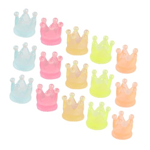 Kisangel 20stücke Leuchtende Mini-kronen Harz Kronenfiguren Mini-kronen-heimdekor Nachtleuchtende Raumdekor Schreibtischkronen-statue Verzierungen von Kisangel