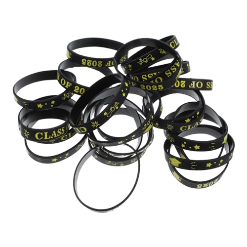 Kisangel 24Stücke Silikon Armbänder für Klasse von Abschlussfeier Gunst Tragbare Graduation Armbänder Bedeutungsvolles Zubehör für Absolventen Andenken von Kisangel