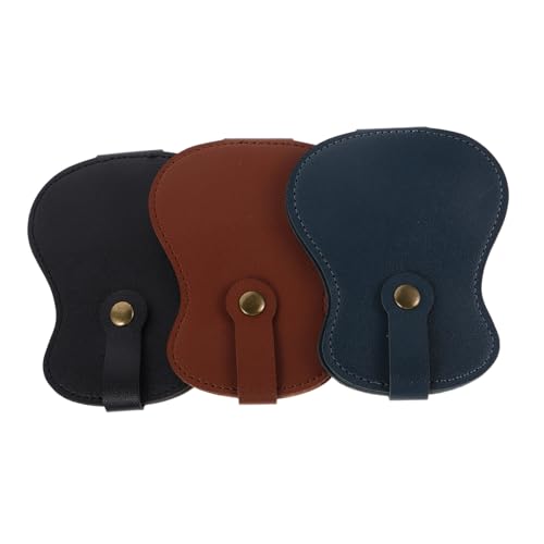 Kisangel 3 Stück Gitarrenplektrum Tasche PU Leder Pick Organizer mit Großem Fassungsvermögen Kratzfest Stabile Konstruktion Kompakt und Tragbar für Akustik von Kisangel