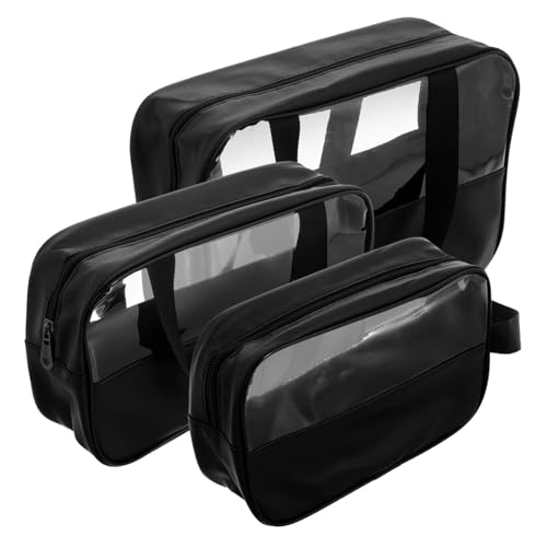 Kisangel 3stücke Schminktasche Groß Mit Reißverschluss Transparent Reise-Make-up-Organizer Für Kosmetik Kulturbeutel Mit Griff Tragbar Für Frau Aufbewahrungstasche Für Zuhause Und von Kisangel