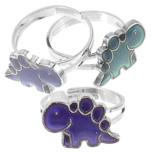 Kisangel 3 Stück Verstellbarer Dinosaurier Stimmungsring Teilig Farbwechselnder Emotion Ring aus Langlebigem Epoxidharz und Legierung Einzigartiges Schmuckset für Damen und Herren Kisangel 3 Stück Verstellbarer Dinosaurier Stimmungsring Teilig Farbwechselnder Emotion Ring aus Langlebigem Epoxidharz und Legierung Einzigartiges Schmuckset für Damen und Herren von Kisangel