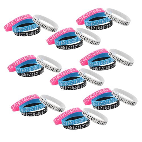 Kisangel 32 Stück Musik Silikon Armbänder mit Musiknoten Wasserfest und Hypoallergen Stilvolle Partyarmbänder für Musikfans als Geschenk und Partyzubehör für Geburtstage und Konzerte von Kisangel