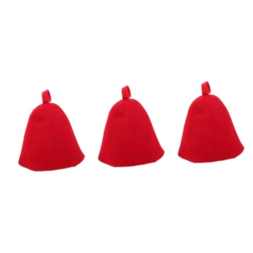 Kisangel 3St Saunahut capillus cap saunakappe saunamützen saunazubehã¶r saunazubehor Bademütze Badezimmer-Duschhut für Frauen kleine Duschhaube Haushalts-Badekappe Saunazubehör gefühlt rot von Kisangel