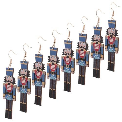 Kisangel 4 Paar Weihnachtsohrringe Weihnachtsohrringe Aus Holz Einzigartiger Soldat Ohrschmuck Für Den Weihnachtsbaum Als Geschenkfüller von Kisangel