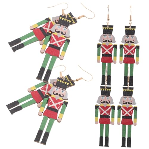 Kisangel 4 Paar Weihnachtsohrringe Weihnachtsohrringe Aus Holz Einzigartiger Soldat Ohrschmuck Für Den Weihnachtsbaum Als Geschenkfüller von Kisangel
