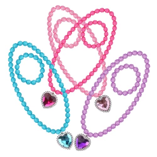 Kisangel 4 Sätze Teiliges Prinzessin Schmuckset für Mädchen Bestehend aus Halskette und Armband in Farben Kinderfreundlich Hautverträglich Modisch und Niedlich für Kleine Mädchen als von Kisangel