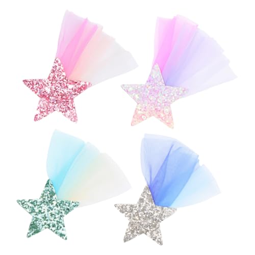 Kisangel 4 Stck. Glitzernde Haarspangen Mini-haarspangen Haarspangen Frauen Mädchen Clips Süße Haarspangen Meteor-haarspangen Niedliche Haaraccessoires Pailletten von Kisangel