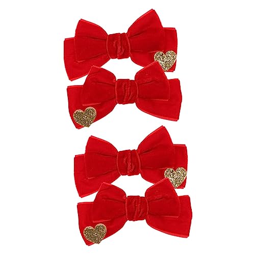 Kisangel 4 Stück Haarspange Aus Samt Schleifen Haarspangen Mädchen Haarschleifen Schleife Haarschmuck Haarspange Mit Roter Schleife Bowknot-haarnadel Babyschleifen Boutique Schmücken Kleine von Kisangel