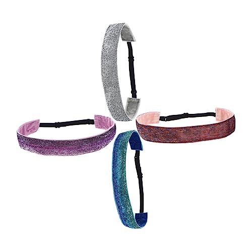 Kisangel 4 Stück Sport-stirnband Für Kinder Kopftuch Für Kinder Haaraccessoires Kinder Hijab Haarschmuck Sport Stirnbänder Für Kinder Haarband Für Kinder Stoff Reisen Blumen Funkeln von Kisangel