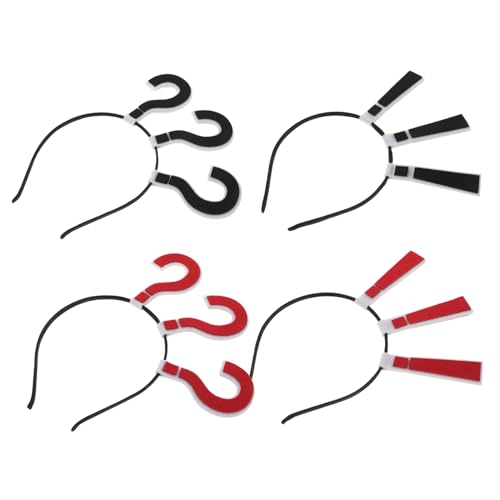 Kisangel 4stücke Fragezeichen-stirnband Haarband Mit Abschlusskappe Haarreif Mit Satzzeichen Rutschfestes Stirnband Für Party Und Fotoautomaten-requisite von Kisangel