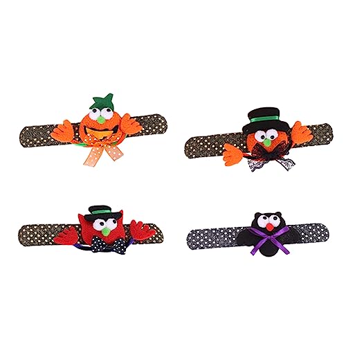 Kisangel 4 Stücke Halloween Slap Armbänder mit Licht Cartoon Party Armbänder für Strapazierfähig und für Halloween Feiern und Cosplay von Kisangel