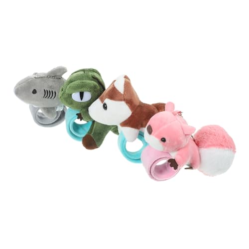 Kisangel 4stücke Plüsch-schlagarmband Mit Stofftier-design Cartoon-tier-slap-armbänder Partyzubehör Für Tier Und Dschungelpartys Leicht Und Tragbar von Kisangel