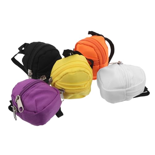 Kisangel 5 Stück Mini Rucksack Schlüsselanhänger mit Doppelt Reißverschluss Multifunktionaler Münzbeutel und Geldbörse für Mädchen und Praktische Mini Tasche als Geschenk und von Kisangel