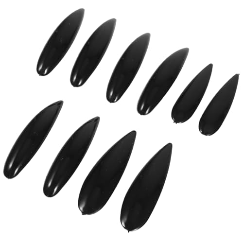 Kisangel 5 Stück Teiliges Halloween Künstliche Nägel Schwarz Maniküre für Frauen Verkleidung Nail Art für Halloween Dekoration und Besondere Anlässe von Kisangel