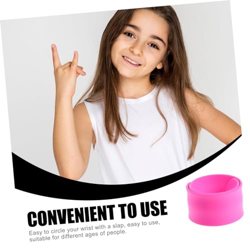 Kisangel 5 Stück Teiliges Silikon Slap Armband Einfarbige Selbstaufrollende Handgelenkbänder für Party Mitgebsel Bunte Kinderarmbänder für Jungen und Mädchen Strapazierfähig und Leicht zu von Kisangel