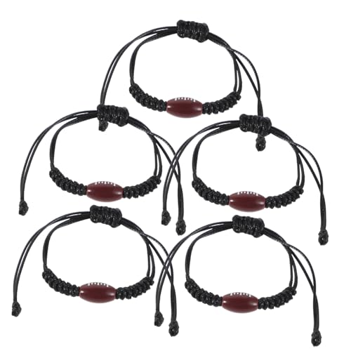 Kisangel 5 Stück Teiliges Verstellbares Rugby Sportarmband aus Robustem Polyester Multifunktionale Seilarmbänder für Männer und Frauen als Rugby Fan Accessoire und Verstellbare Wristbands von Kisangel